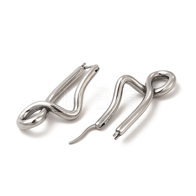 304 Stainless Steel Twist Infinity Hoop Earrings for Women EJEW-P219-02P-1