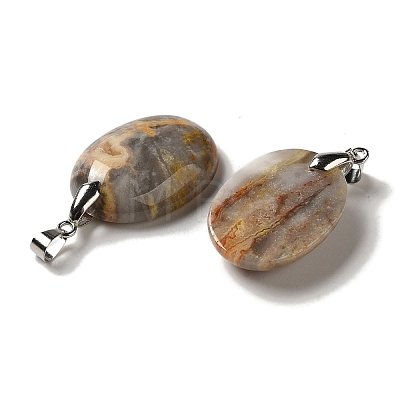 Natural Crazy Agate Pendants G-Z055-03P-05-1