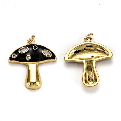 Real 18K Gold Plated Brass Micro Pave Cubic Zirconia Pendants X-ZIRC-L100-019H-G-1