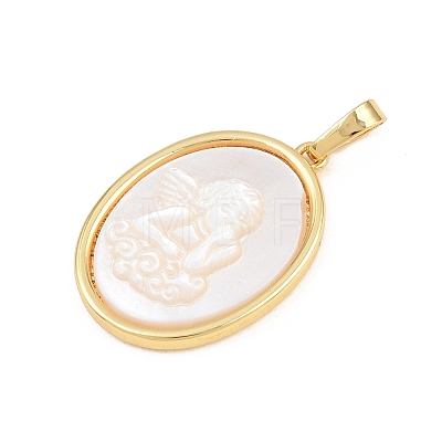 Brass with White Shell Pendants SH-CBA56CE-08G-02-1
