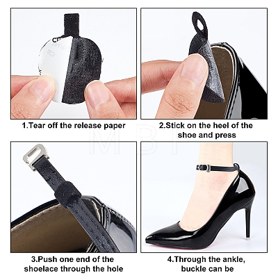 AHADEMAKER 4 Sets 2 Style PU Leather Cloth High-heeled Shoelaces Kit AJEW-GA0004-24-1