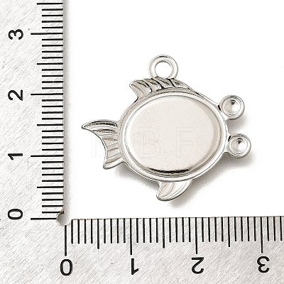 304 Stainless Steel Pendant Cabochon Settings STAS-E545-04B-P-1