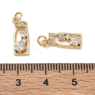 Brass Micro Pave Clear Cubic Zirconia Charms CU-CBAF0F8-06G-1