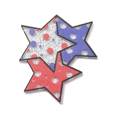 Independence Day Printed Transparent Acrylic Pendants OACR-B055-02D-1
