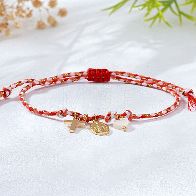 Religion Brass & Natural Shell Charm Bracelets KR4902-10-1