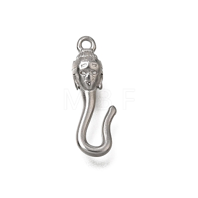 304 Stainless Steel Buddha Head Hook Clasps SA-CBACB61-16P-1
