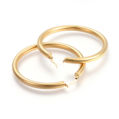 201 Stainless Steel Big Hoop Earrings LS-EJEW-A052-19D-G-1