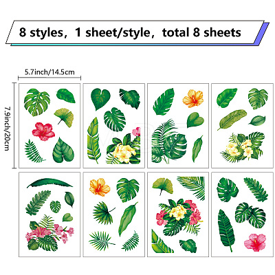 8 Sheets 8 Styles PVC Waterproof Wall Stickers DIY-WH0345-222-1