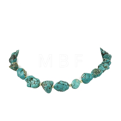 Dyed Natural Magnesite Nuggets Beaded Necklaces NJEW-JN06435-1