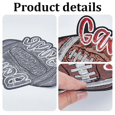 Sports Theme Sequin Embroidery Iron on/Sew on Patches PATC-GF0001-94B-1