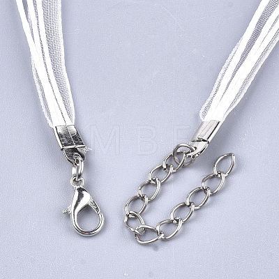 Waxed Cord and Organza Ribbon Necklace Making NCOR-T002-101-1