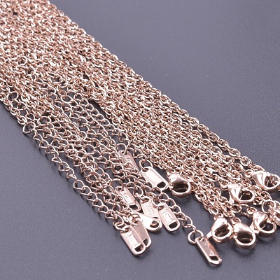 2.2MM Unisex 304 Stainless Steel Cable Chains Necklaces FX6206-3-1