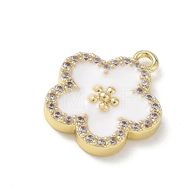 Brass Micro Pave Clear Cubic Zirconia and Enamel Pendants KK-A300-18A-1