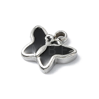 304 Stainless Steel Black Enamel Charms STAS-L022-439P-01-1