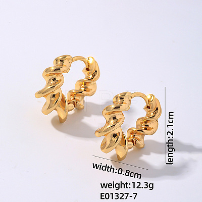 Geometric Hollow Earrings Women Stainless Steel Winter Ear Studs Fashion UN3143-3-1