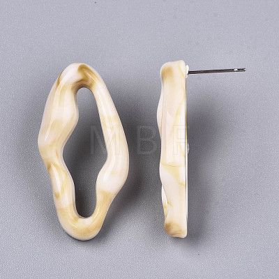 Opaque Resin Stud Earrings X-EJEW-T012-05-A02-1