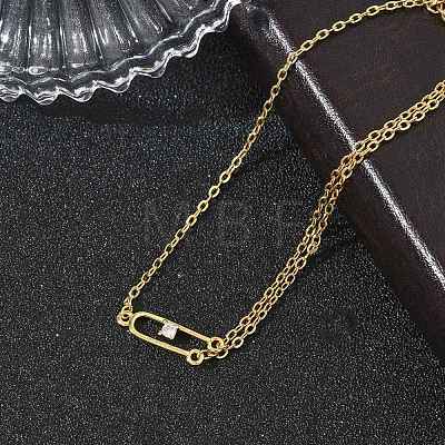 Brass Micro Pave Clear Cubic Zirconia Link Bracelets BJEW-E114-01E-G-1