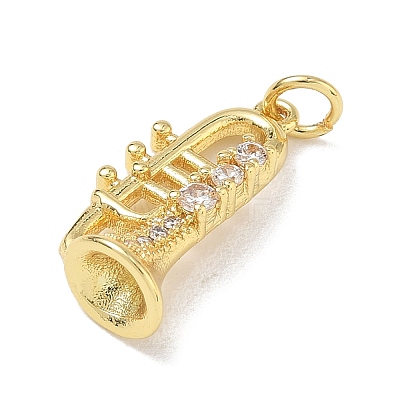 Brass Micro Pave Clear Cubic Zirconia Pendants KK-D289-01G-11-1