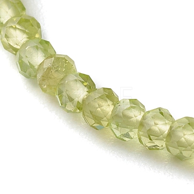 Natural Peridot Beaded Bracelets BJEW-JB06384-05-1