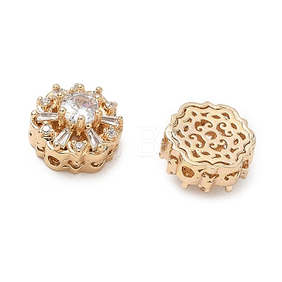 Brass Micro Pave Cubic Zirconia Beads CU-CBA3F77-04G-02-1