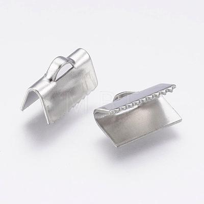 304 Stainless Steel Ribbon Crimp Ends STAS-P168-03P-1
