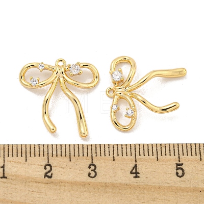 Brass Micro Pave Clear Cubic Zirconia Pendants KK-Z044-36G-1