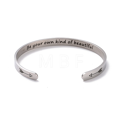 304 Stainless Steel Open Cuff Bangle BJEW-G653-01P-05-1