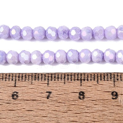 Anti-Tarnish Electroplate Glass Beads Strands EGLA-ZX010-4mm-08-1