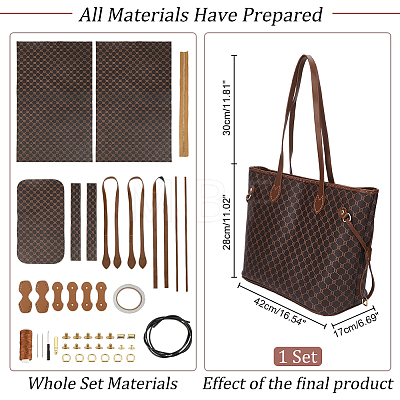 DIY Imitation Leather Sew on Women's Tote Bag Making Kit DIY-WH0399-47A-1