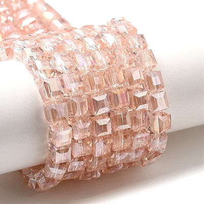 Electroplate Glass Beads Strands EGLA-D018-6x6mm-32-1