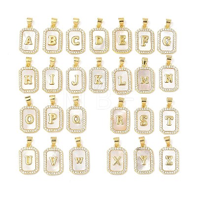 Brass Micro Pave Cubic Zirconia Pendants KK-C105-06G-1