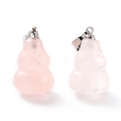 Natural Rose Quartz Pendants G-G846-01C-1