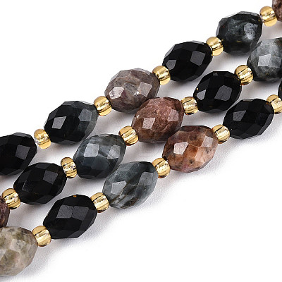 Natural Rhodonite & Eagle Eye & Obsidian Beads Strands G-N358-04A-03-1