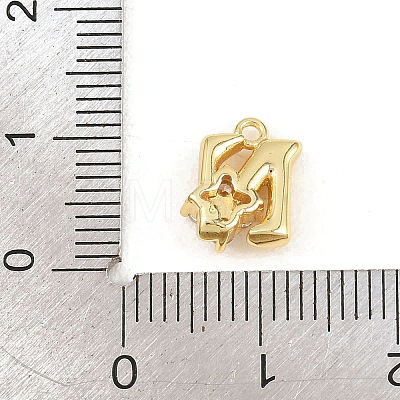 Brass Micro Pave Clear Cubic Zirconia Charms KK-Z151-18G-N-1