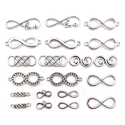 Infinity Alloy Connector Charms & Pendants Findings Kits PW-WG588E6-01-1