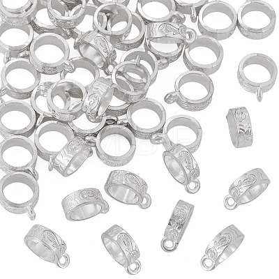 50Pcs Tibetan Style Alloy Tube Bails TIBE-TAD0001-01S-1