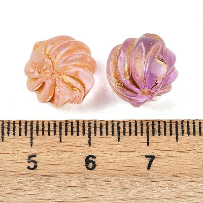 Baking Paint and Golden Metal Enlaced Glass Beads DGLA-T004-20M-1