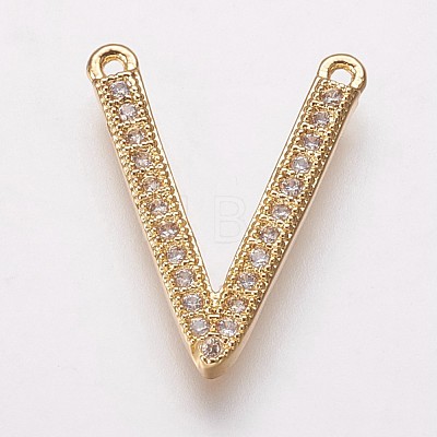 Brass Cubic Zirconia Pendants KK-P134-12G-1