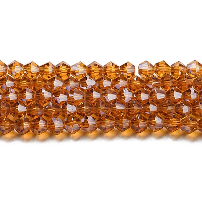 Transparent Electroplate Glass Beads Strands EGLA-A039-T6mm-A28-1