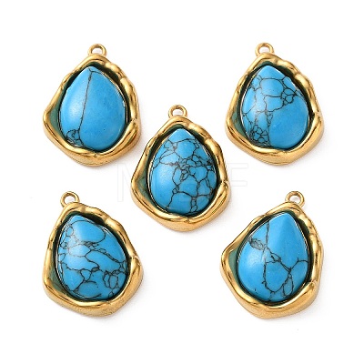 Dyed Synthetic Turquoise Pendants GG-L002-01G-02-1