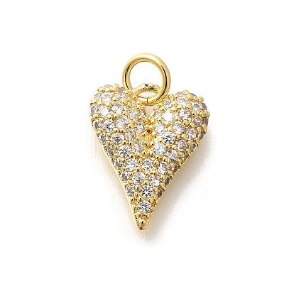 Brass Micro Pave Clear Cubic Zirconia Pendants KK-L225-035G-1