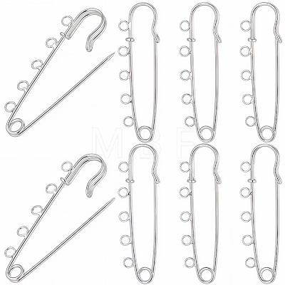 30Pcs Iron Brooch Findings IFIN-SC0002-10A-P-1