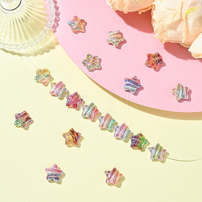 18Pcs 18 Colors Printed Resin Beads RESI-CJ0004-64-1