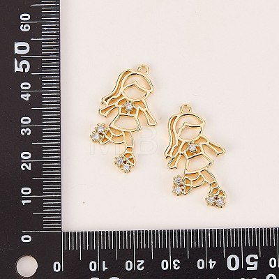 5Pcs Rack Plating Brass Micro Pave Cubic Zirconia Pendants ZIRC-SZ0003-75-1