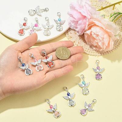 14Pcs 7 Style Acrylic & Alloy Pendant Decorations HJEW-FS00075-1