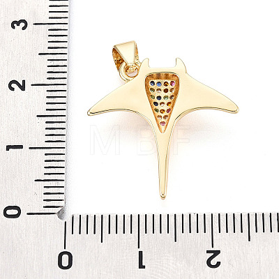 Brass Micro Pave Cubic Zirconia Pendants KK-T080-12G-1
