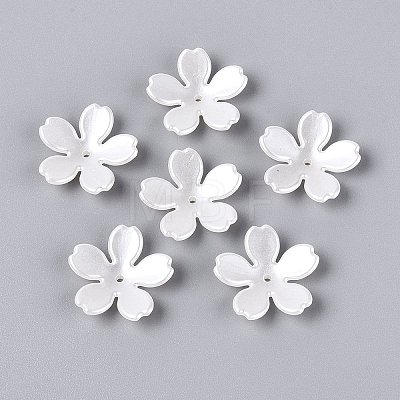 ABS Plastic Imitation Pearl Bead Caps KY-Q004-04A-1