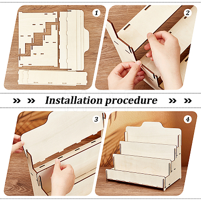 3-Tier Wooden Photocards Riser Holder ODIS-WH0030-20A-1