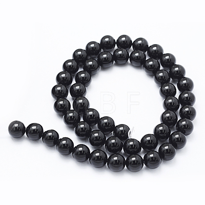 Natural Black Onyx Beads Strands G-E469-08-6mm-1