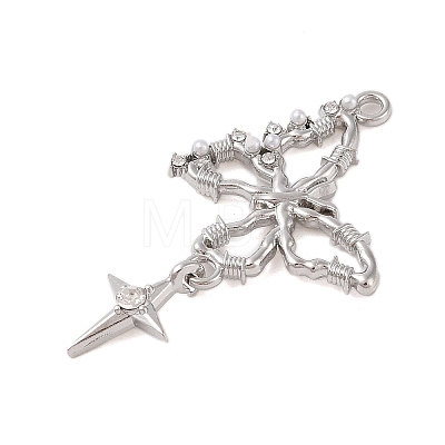 Alloy with Rhinestone Pendants FIND-Z053-08P-1